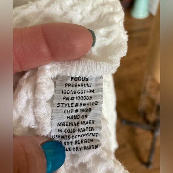 NWT FOCUS Waffle Swing Cardigan Jacket 100% preshrunk Cotton WHITE COASTAL MED - Picture 8 of 13